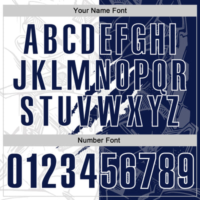 Custom Graffiti Pattern Navy-White 3D Scratch Performance Polo Shirt