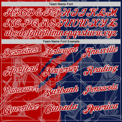 Custom Graffiti Pattern Red Navy-White 3D Scratch Performance Polo Shirt