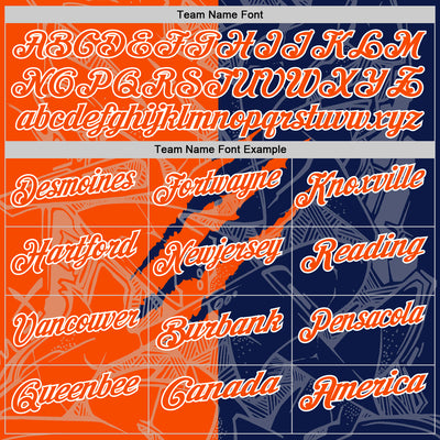 Custom Graffiti Pattern Orange Navy-White 3D Scratch Performance Polo Shirt