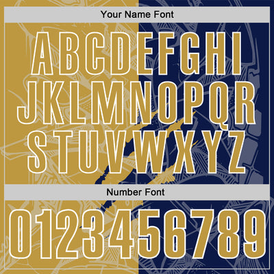 Custom Graffiti Pattern Old Gold Navy-White 3D Scratch Performance Polo Shirt