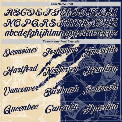 Custom Graffiti Pattern Navy-Cream 3D Scratch Performance Polo Shirt