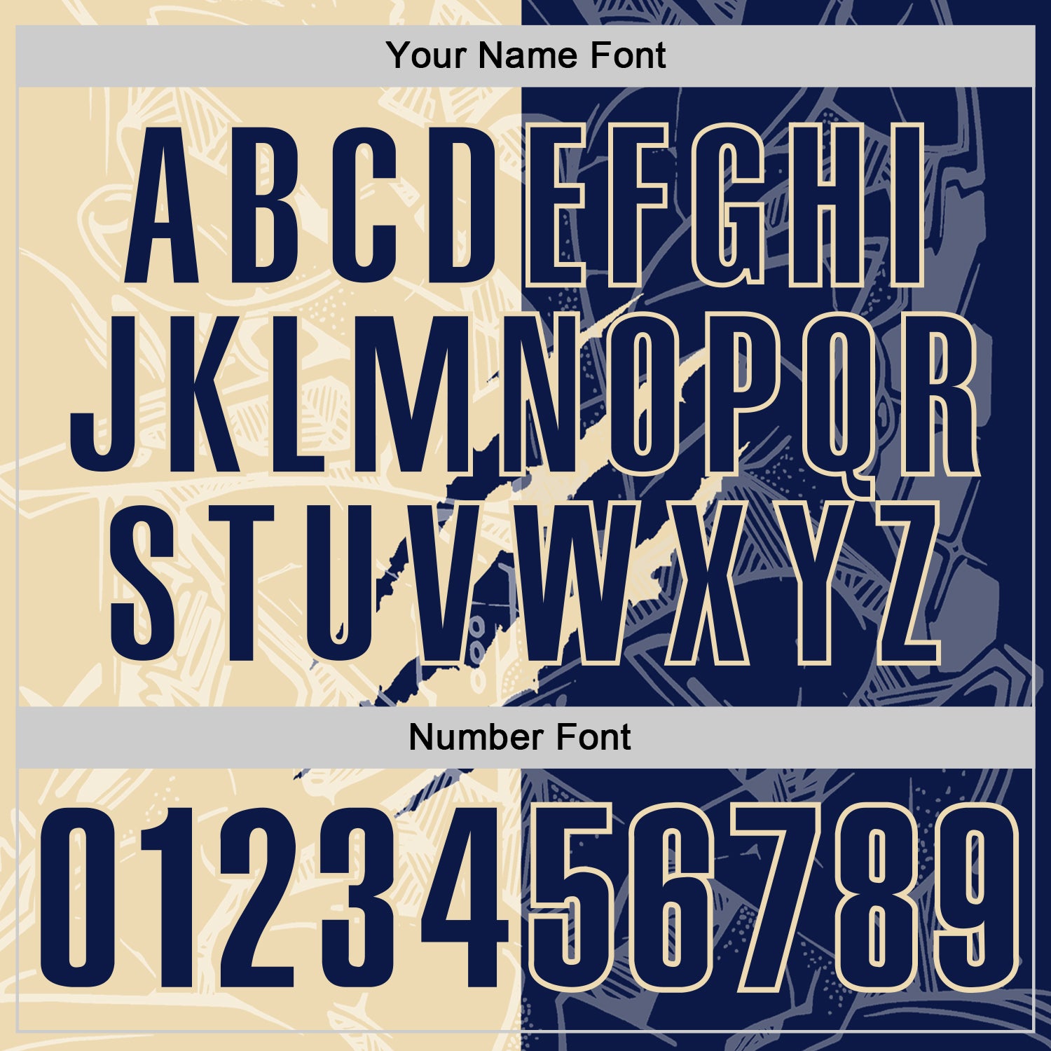 Custom Graffiti Pattern Navy-Cream 3D Scratch Performance Polo Shirt