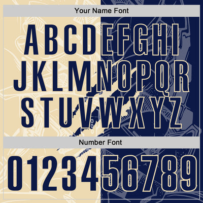 Custom Graffiti Pattern Navy-Cream 3D Scratch Performance Polo Shirt