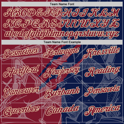 Custom Graffiti Pattern Crimson Navy-Cream 3D Scratch Performance Polo Shirt