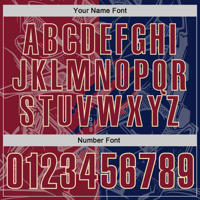 Custom Graffiti Pattern Crimson Navy-Cream 3D Scratch Performance Polo Shirt