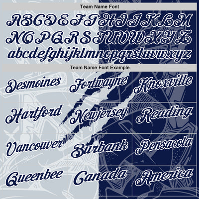 Custom Graffiti Pattern Navy Silver-White 3D Scratch Performance Polo Shirt