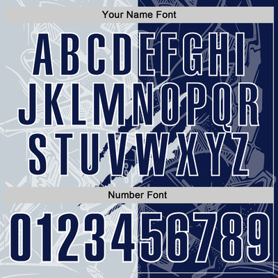 Custom Graffiti Pattern Navy Silver-White 3D Scratch Performance Polo Shirt