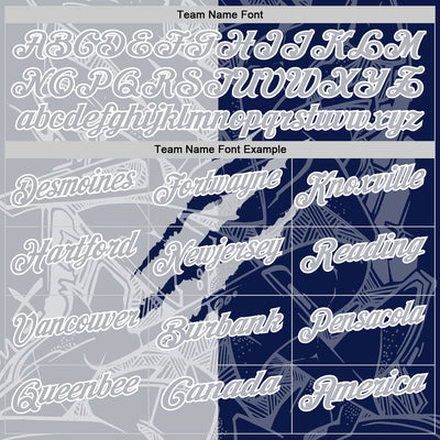 Custom Graffiti Pattern Gray Navy-White 3D Scratch Performance Polo Shirt