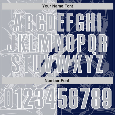 Custom Graffiti Pattern Gray Navy-White 3D Scratch Performance Polo Shirt