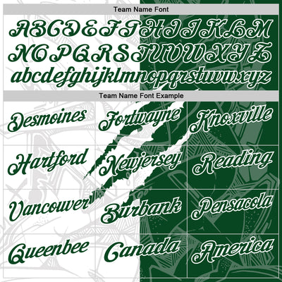 Custom Graffiti Pattern Green-White 3D Scratch Performance Polo Shirt