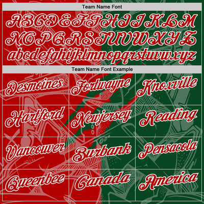 Custom Graffiti Pattern Red Green-White 3D Scratch Performance Polo Shirt