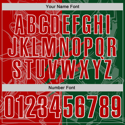 Custom Graffiti Pattern Red Green-White 3D Scratch Performance Polo Shirt