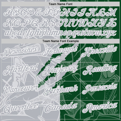 Custom Graffiti Pattern Gray Green-White 3D Scratch Performance Polo Shirt