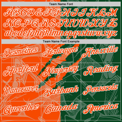 Custom Graffiti Pattern Orange Green-White 3D Scratch Performance Polo Shirt