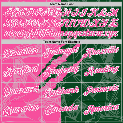 Custom Graffiti Pattern Pink Green-White 3D Scratch Performance Polo Shirt