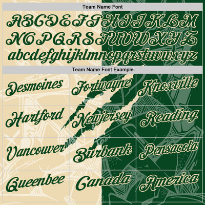 Custom Graffiti Pattern Green-Cream 3D Scratch Performance Polo Shirt