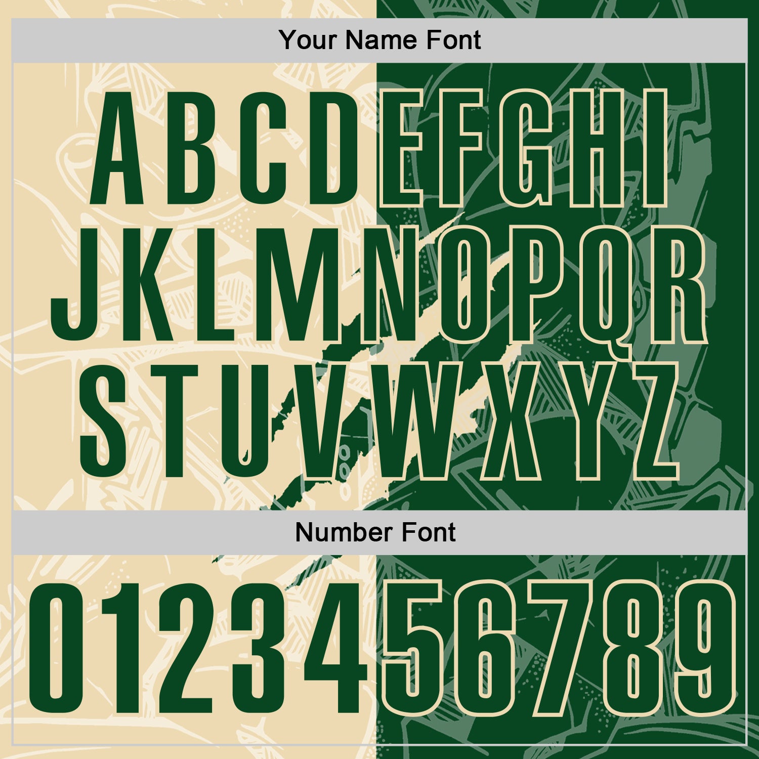 Custom Graffiti Pattern Green-Cream 3D Scratch Performance Polo Shirt