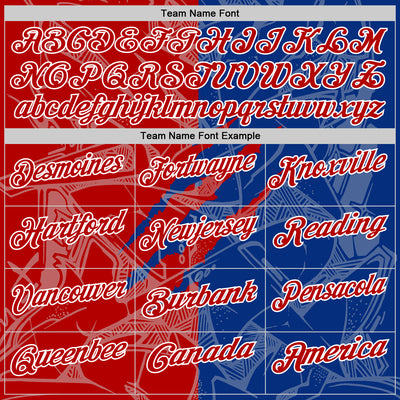 Custom Graffiti Pattern Red Royal-White 3D Scratch Performance Polo Shirt