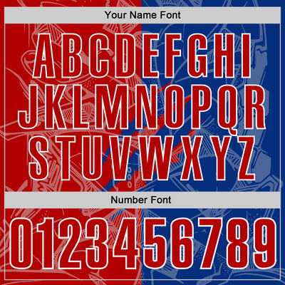 Custom Graffiti Pattern Red Royal-White 3D Scratch Performance Polo Shirt