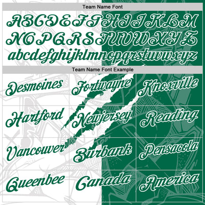 Custom Graffiti Pattern Kelly Green-White 3D Scratch Performance Polo Shirt