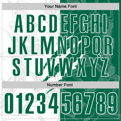 Custom Graffiti Pattern Kelly Green-White 3D Scratch Performance Polo Shirt