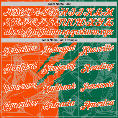 Custom Graffiti Pattern Orange Kelly Green-White 3D Scratch Performance Polo Shirt