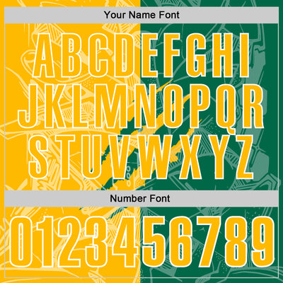 Custom Graffiti Pattern Gold Kelly Green-White 3D Scratch Performance Polo Shirt