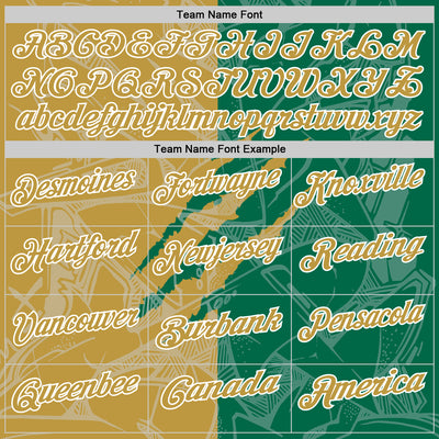 Custom Graffiti Pattern Old Gold Kelly Green-White 3D Scratch Performance Polo Shirt