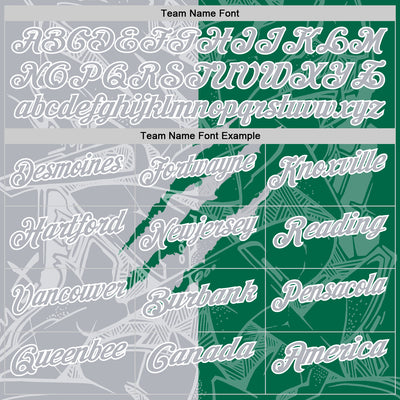 Custom Graffiti Pattern Gray Kelly Green-White 3D Scratch Performance Polo Shirt