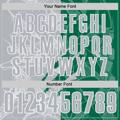 Custom Graffiti Pattern Gray Kelly Green-White 3D Scratch Performance Polo Shirt