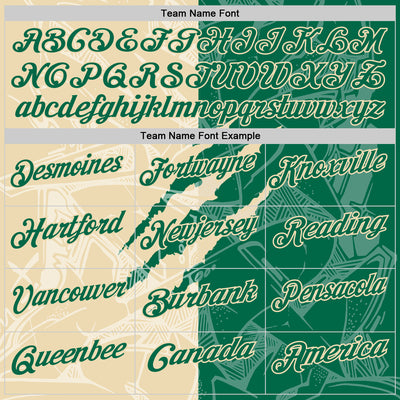 Custom Graffiti Pattern Kelly Green-Cream 3D Scratch Performance Polo Shirt