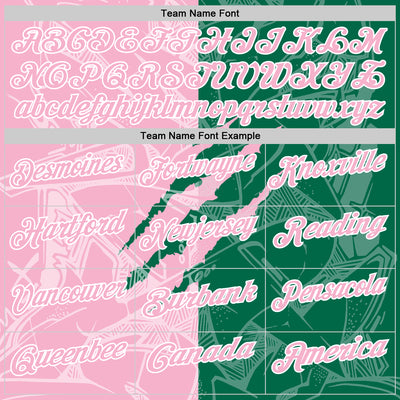 Custom Graffiti Pattern Light Pink Kelly Green-White 3D Scratch Performance Polo Shirt