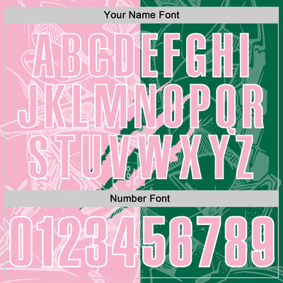 Custom Graffiti Pattern Light Pink Kelly Green-White 3D Scratch Performance Polo Shirt