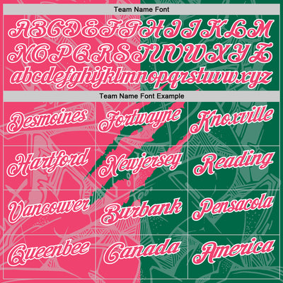 Custom Graffiti Pattern Neon Pink Kelly Green-White 3D Scratch Performance Polo Shirt