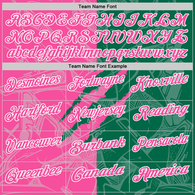 Custom Graffiti Pattern Pink Kelly Green-White 3D Scratch Performance Polo Shirt