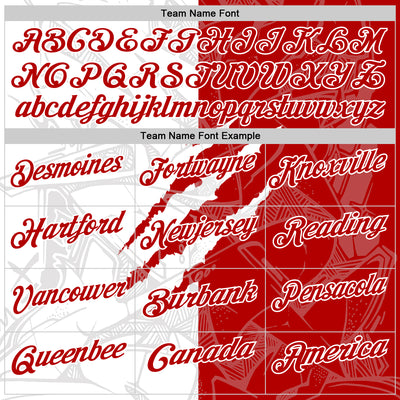 Custom Graffiti Pattern Red-White 3D Scratch Performance Polo Shirt