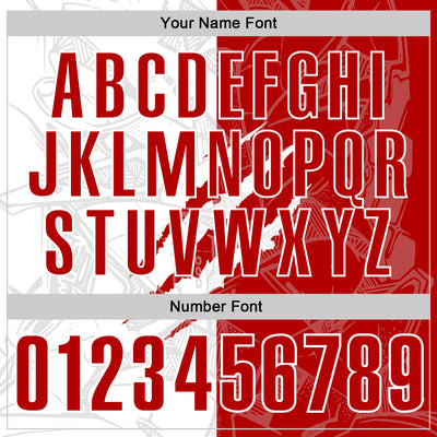 Custom Graffiti Pattern Red-White 3D Scratch Performance Polo Shirt