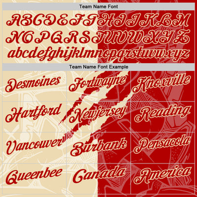 Custom Graffiti Pattern Red-Cream 3D Scratch Performance Polo Shirt