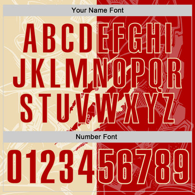 Custom Graffiti Pattern Red-Cream 3D Scratch Performance Polo Shirt