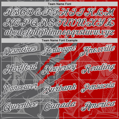 Custom Graffiti Pattern Steel Gray Red-White 3D Scratch Performance Polo Shirt