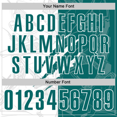 Custom Graffiti Pattern Teal-White 3D Scratch Performance Polo Shirt