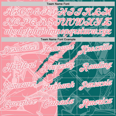 Custom Graffiti Pattern Medium Pink Teal-White 3D Scratch Performance Polo Shirt