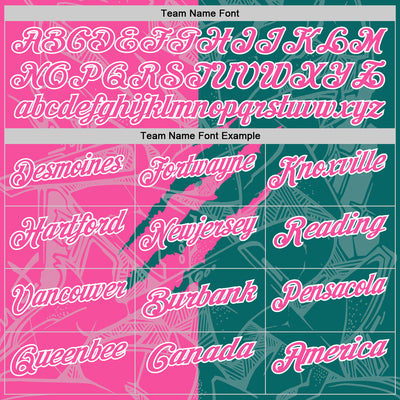 Custom Graffiti Pattern Pink Teal-White 3D Scratch Performance Polo Shirt