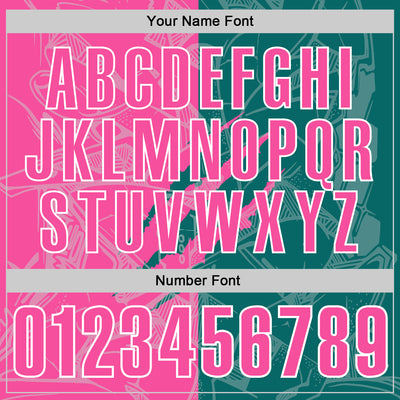 Custom Graffiti Pattern Pink Teal-White 3D Scratch Performance Polo Shirt