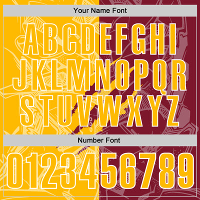 Custom Graffiti Pattern Gold Crimson-White 3D Scratch Performance Polo Shirt