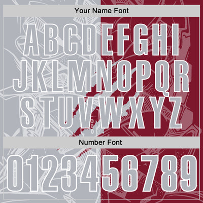 Custom Graffiti Pattern Gray Crimson-White 3D Scratch Performance Polo Shirt