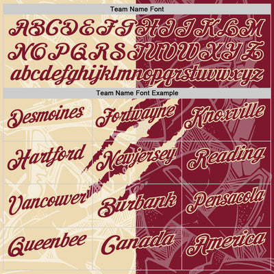 Custom Graffiti Pattern Crimson-Cream 3D Scratch Performance Polo Shirt