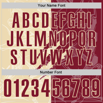 Custom Graffiti Pattern Crimson-Cream 3D Scratch Performance Polo Shirt