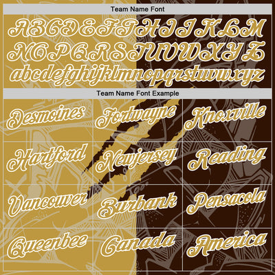 Custom Graffiti Pattern Old Gold Brown-White 3D Scratch Performance Polo Shirt