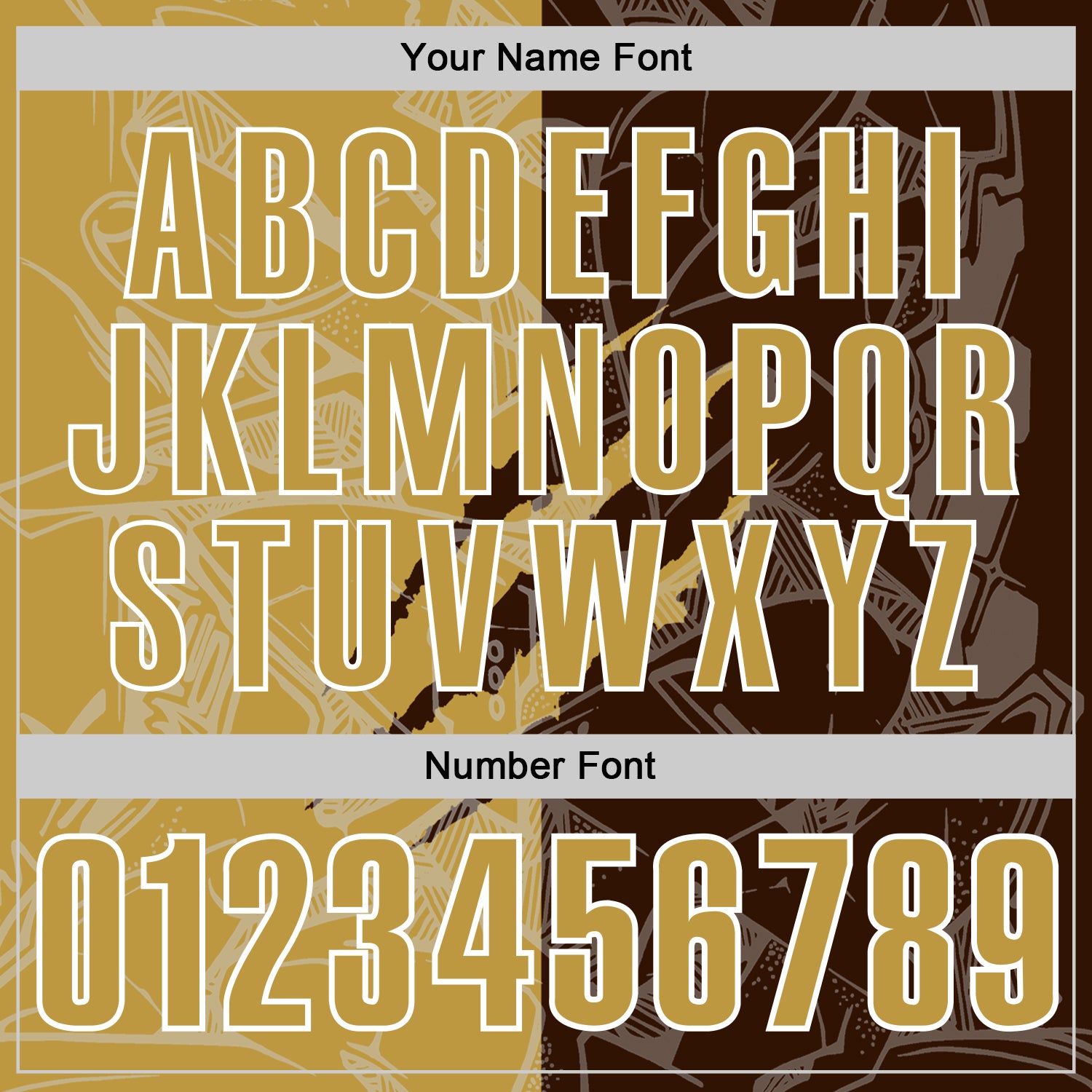 Custom Graffiti Pattern Old Gold Brown-White 3D Scratch Performance Polo Shirt